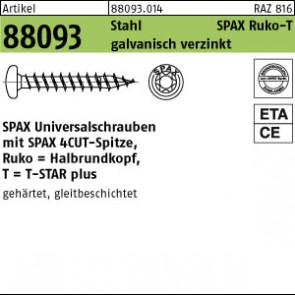 DIT88093 SPAX ST. 4,5X17/14 -T20 WELLENSCHLIFF, GALV.VERZ., RUKO 