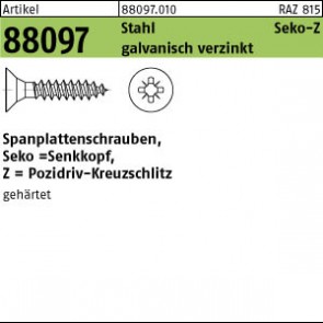 Spanplattenschrauben ART88097 St. 3,5x 20-Z, Senkkopf gal Zn 