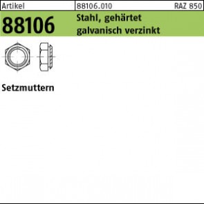 Kalei-Setzmuttern ART88106 M 8/ 1,9 Stahl geh�rtet, galZn 
