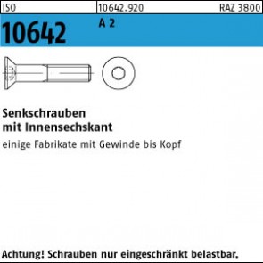 ISO10642 Senkschrauben M 8 x 10 A 2 