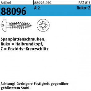 Spanplattenschrauben ART88096 A 2 4 x45-Z Halbrundkopf 