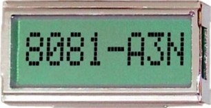 EA8081A3N, LCD Modul, 1x8 - ZH 7,15mm, inkl. Kontroller HD 44780, Textdisplay 1x8 Zeichen